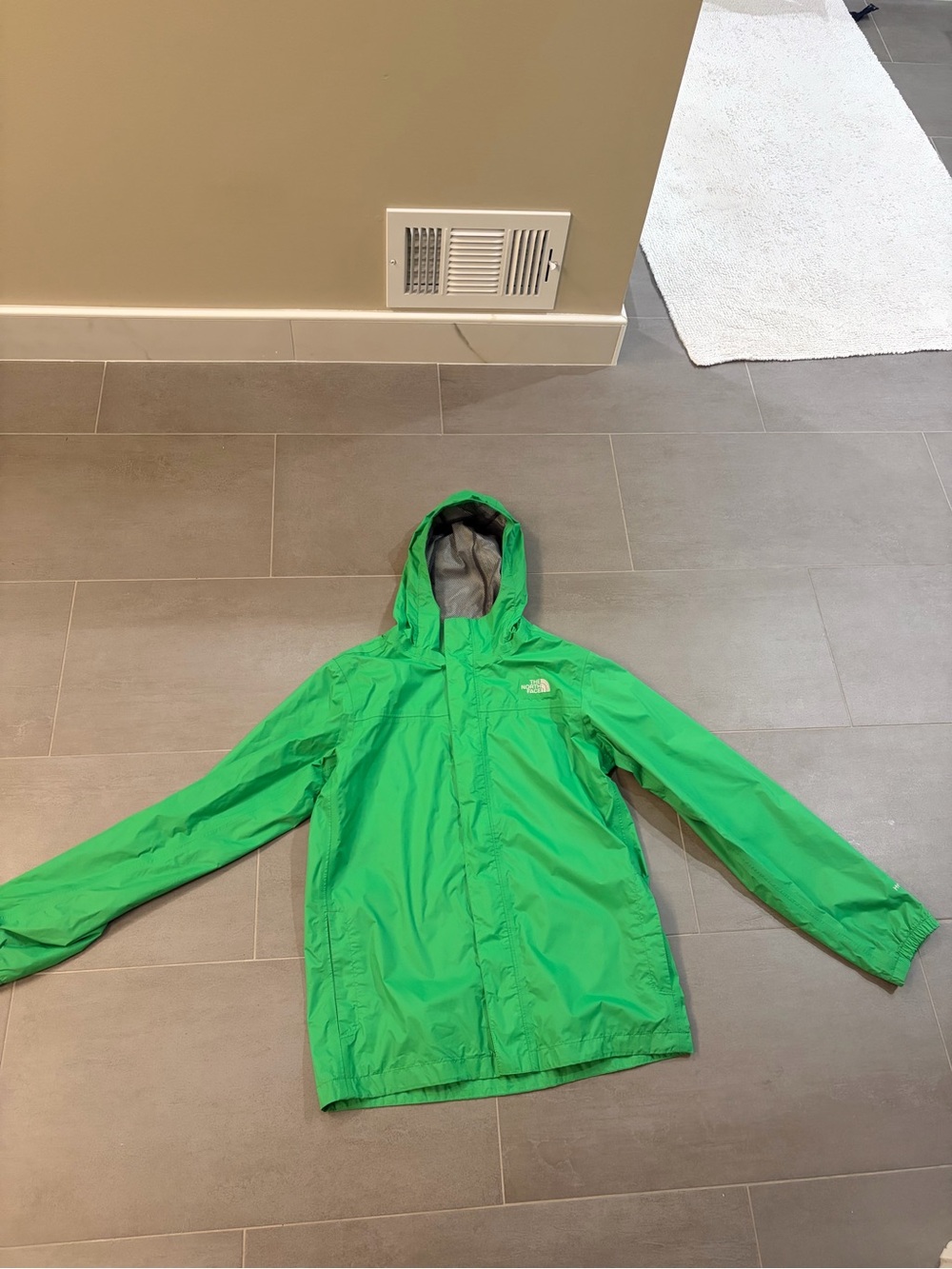 The North Face Kids Bright Green Hooded Rain Jacket